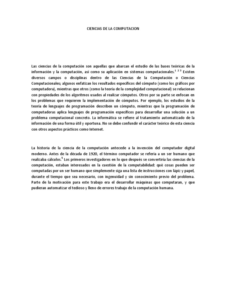 Ciencias De La Computacion Pdf Ciencias De La Computación Science