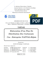 Elaboration D'un Plan de Distribution Des Carburants Cas Entreprise NAFTAL-Béjaia Distribution