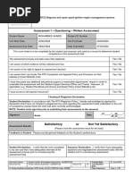 AURETR123 - Assessment 1 Written Knowledge Questions - V2