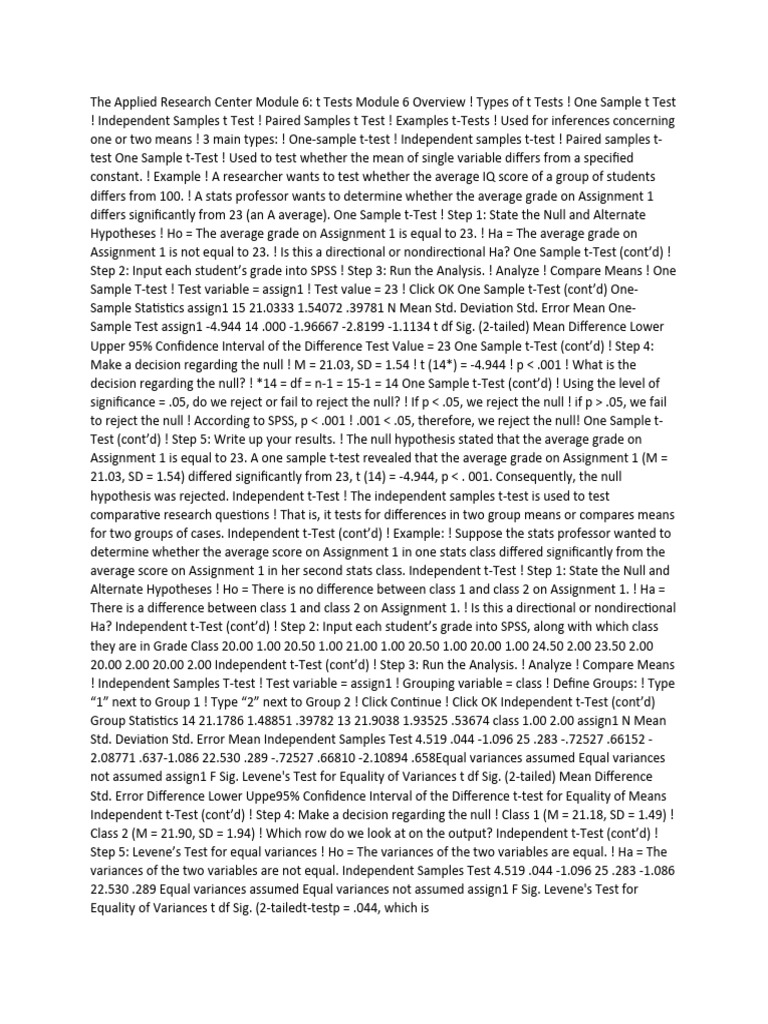New Microsoft Word Document | PDF | Student's T Test | Statistics