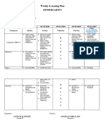 Weekly Learning Plan: Kindergarten