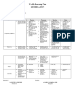 Weekly Learning Plan: Kindergarten