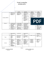 Weekly Learning Plan: Kindergarten