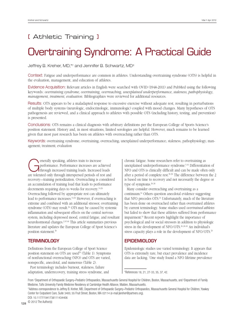 Understanding Overtraining Syndrome in Athletes | PDF | Hypothalamic ...