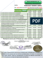 Indice Referencial de Honorarios Profesionales Del CPDC Periodo Enero Abril 2024