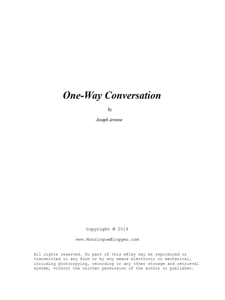One Way Conversation Meaning