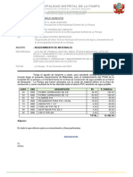 INFORME N 030-2023 REQUQRIMIENTO DE MATERIALES PARA EL JASS DE LA PAMPA