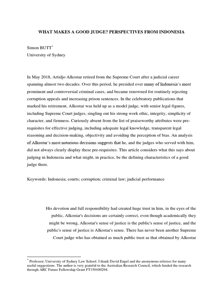 What makes a good judge accepted version download free pdf judge