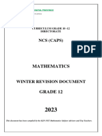 GR 12 - Maths - Winter Revision Document - 2023-1