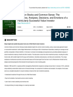 Common Stocks and Common Sense: The Strategies, Analyses, Decisions, and Emotions of A Particularly Successful Value Investor