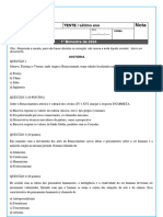 Teste - 7 Ano - 1 Bim HISTÓRIA