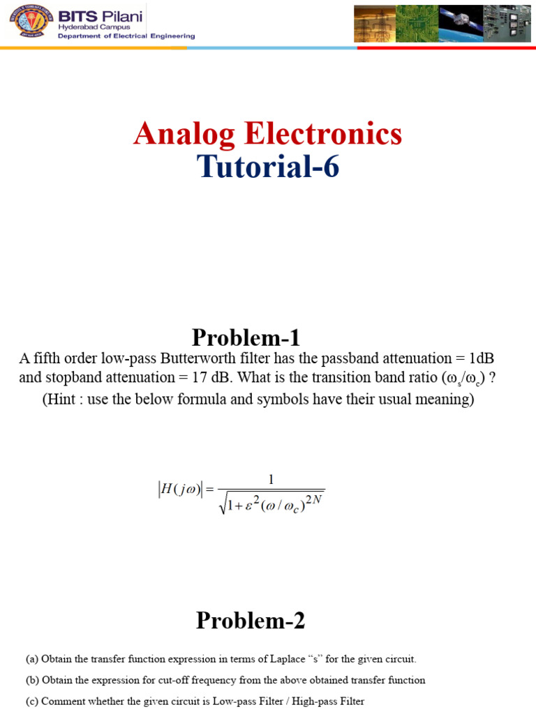 Analog Electronics Tutorial 6 2024 | PDF