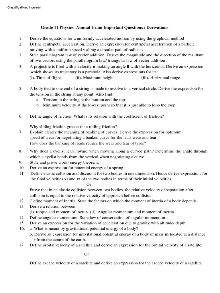 Grade 11 Physics Exam Key Questions | PDF | Acceleration | Velocity