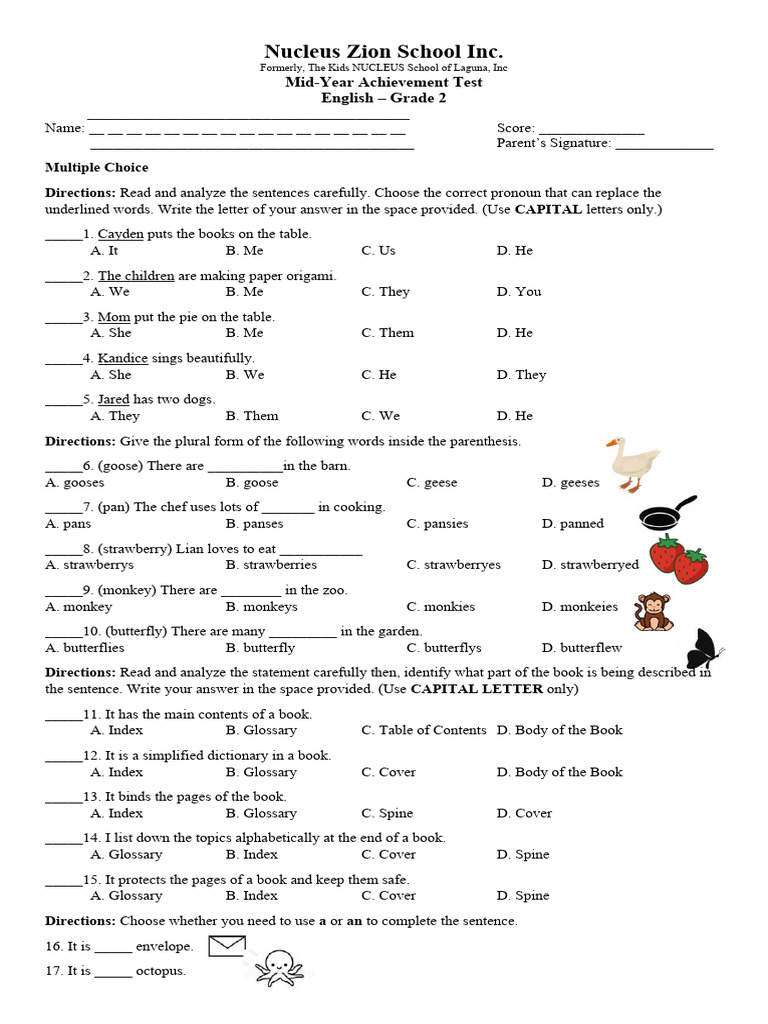Grade 2 Midyear Achievement Test Pdf Books