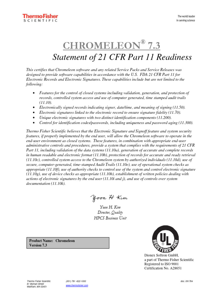 Cert of Val CM 7.3 21 CFR Part 11 Readiness | PDF | Computing ...