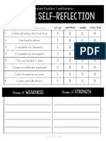 Student Self-Reflection: Areas of Weakness Areas of Strength