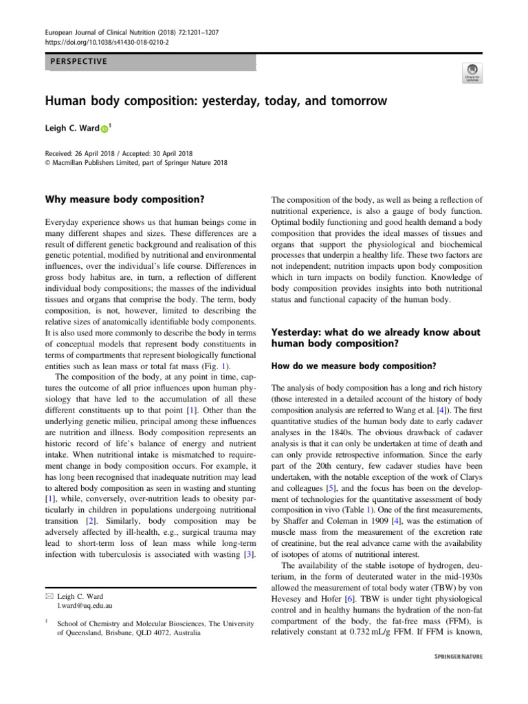 Human Body Composition Overview | PDF | Ct Scan | Magnetic Resonance ...