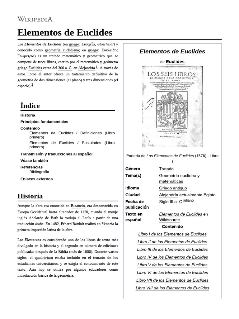 Elementos de Euclides: Libro I PDF | PDF | Geometría euclidiana ...