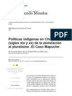 Políticas Indígenas en Chile (Siglos Xix y XX) de La Asimilación Al Pluralismo - El Caso Mapuche