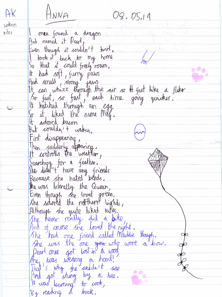 Anya's Little Star Writers Poem (Year 4) PDF