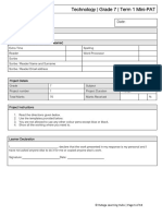 Assessment Task 1 Grade 7 Technology Mini PAT