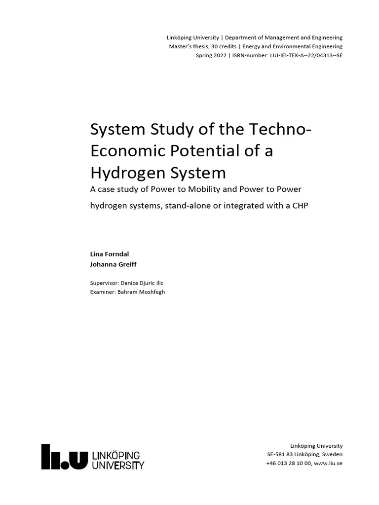 Power To Power Fulltext01 | PDF | Fuel Cell | Cogeneration