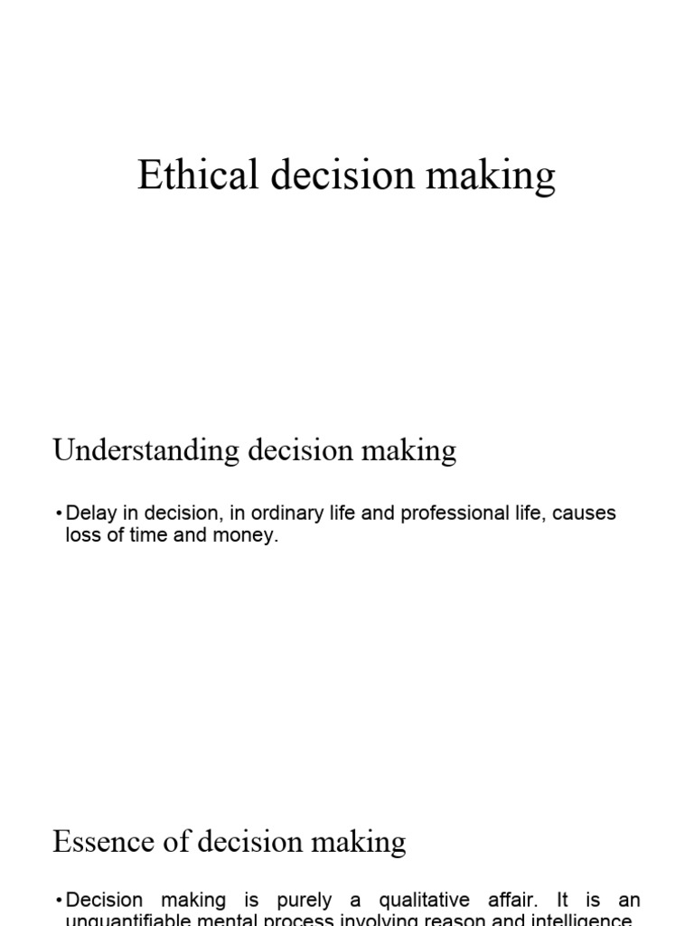 Ethical Decision Making GCR | PDF | Crime & Violence | Justice