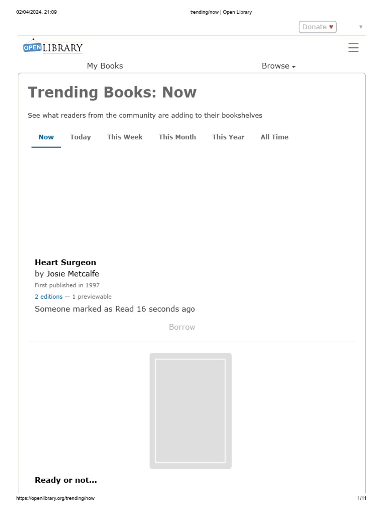 Trending - Now - Open Library | PDF