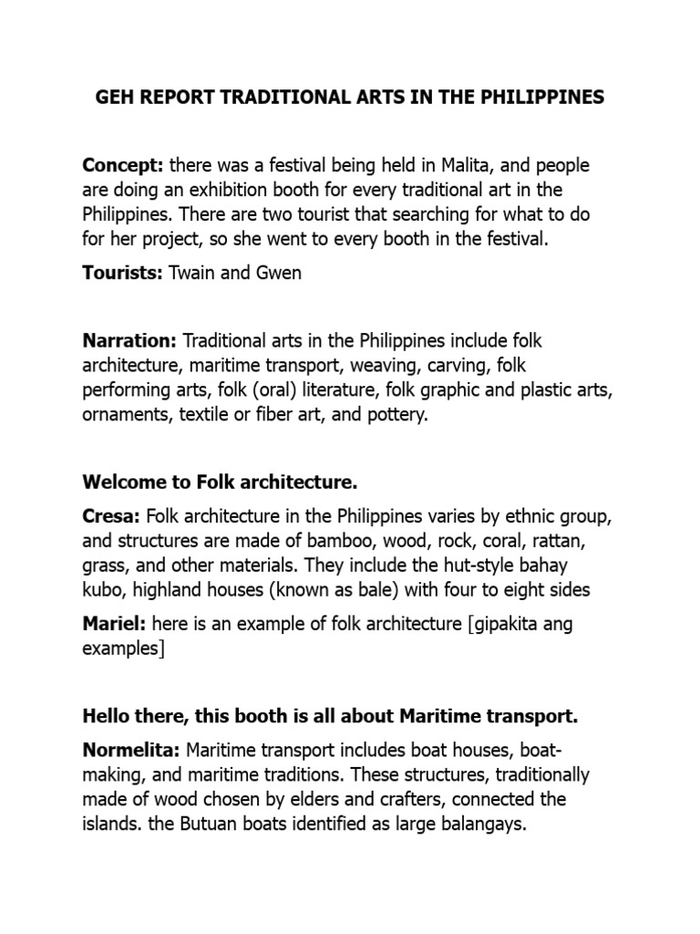 Geh Report Traditional Arts in The Philippines | PDF | Philippines