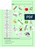 Vocabulary Matching Worksheet Vegetables Fun Activities Games - 3922