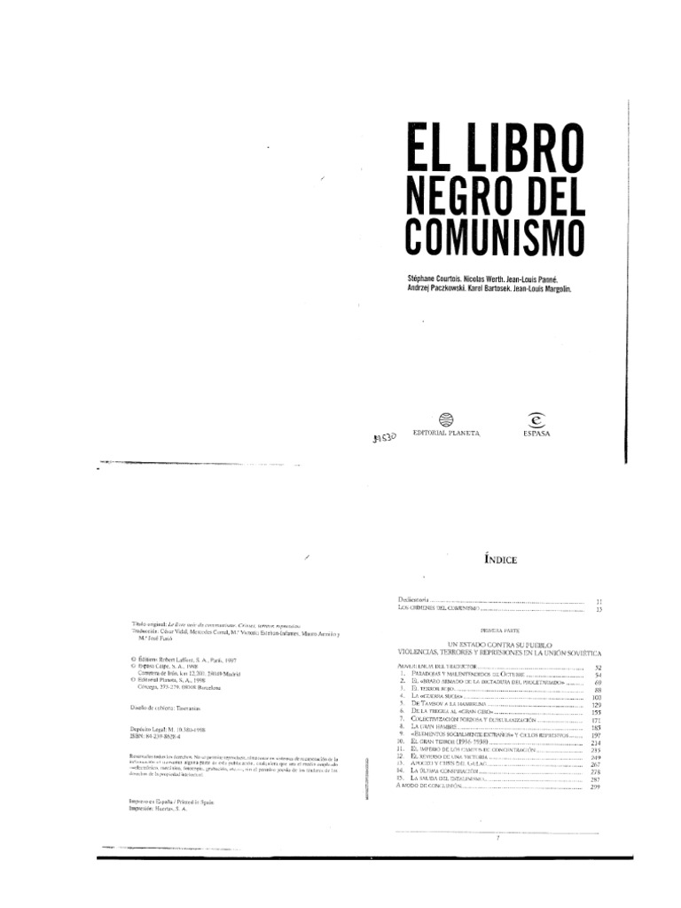 Descargar El Libro Negro Del Comunismo : Stéphane Courtois, Nicolas Werth, Jean-Louis Panné ... / Gulags, la tortura, el hambre, el asesinato, la deportación, la represión sistemática….