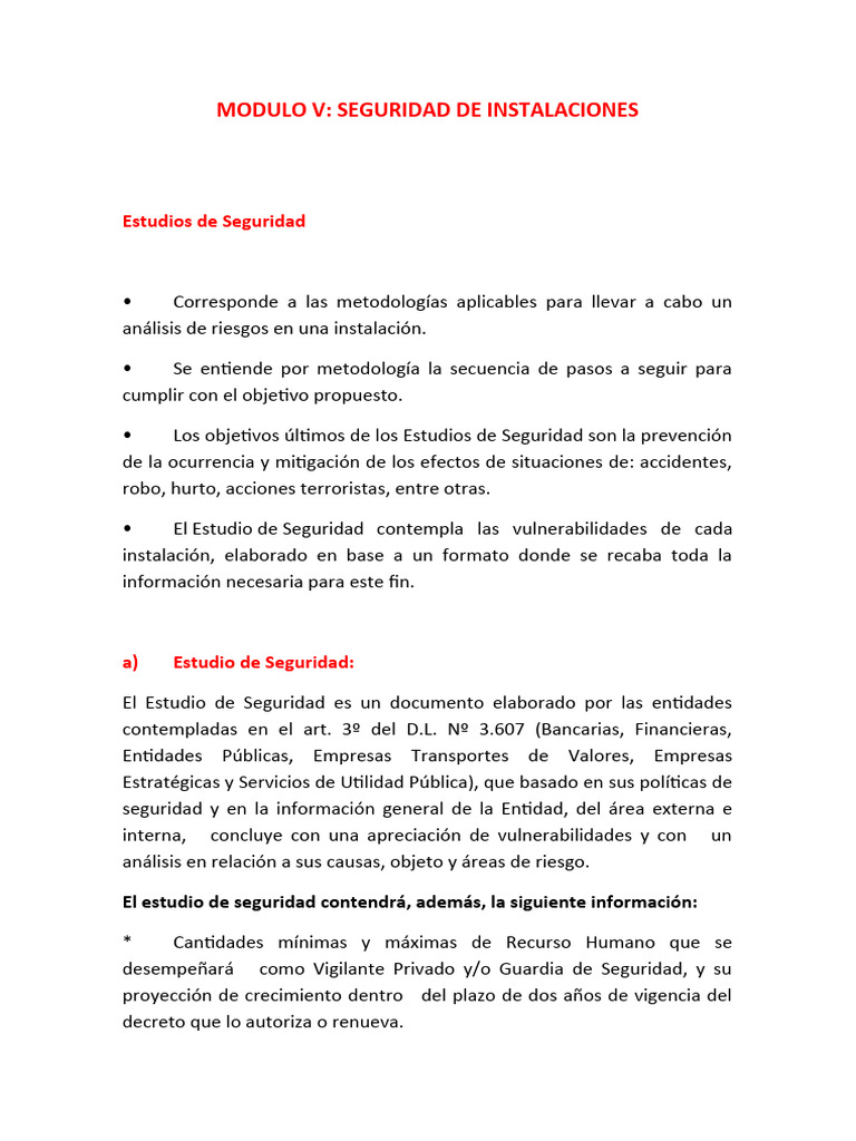 Seguridad en Instalaciones: Análisis y Planificación | PDF | La ...