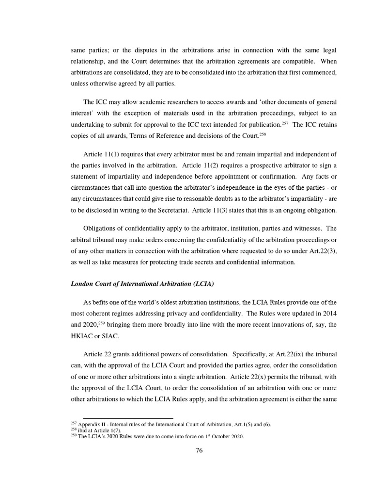 LCIA Rule Commentary PDF Arbitration International Criminal Court