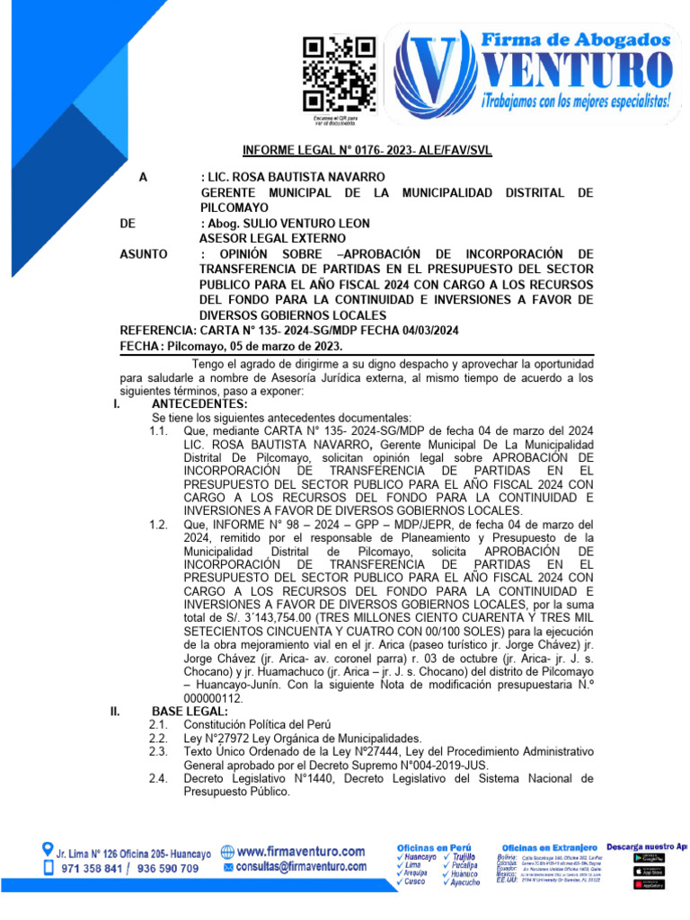 Transferencia de Recursos 2024 a Gobiernos Locales | PDF | Presupuesto ...