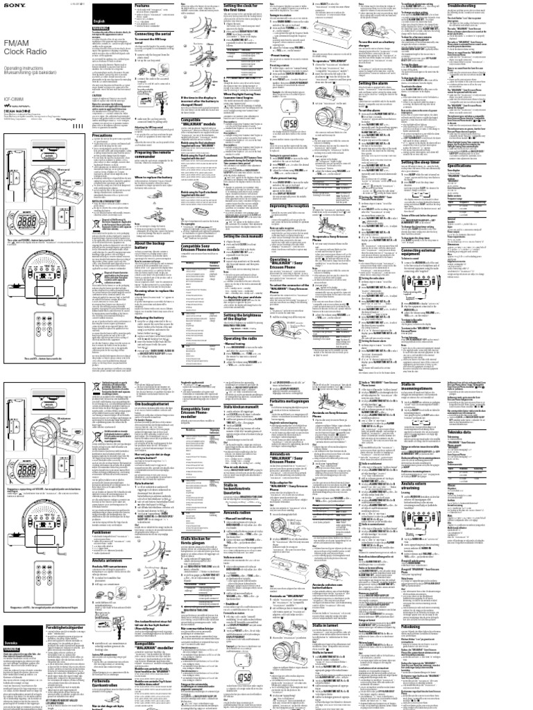 Safety and Usage Guidelines for Sony Units | PDF | Electrical Connector ...