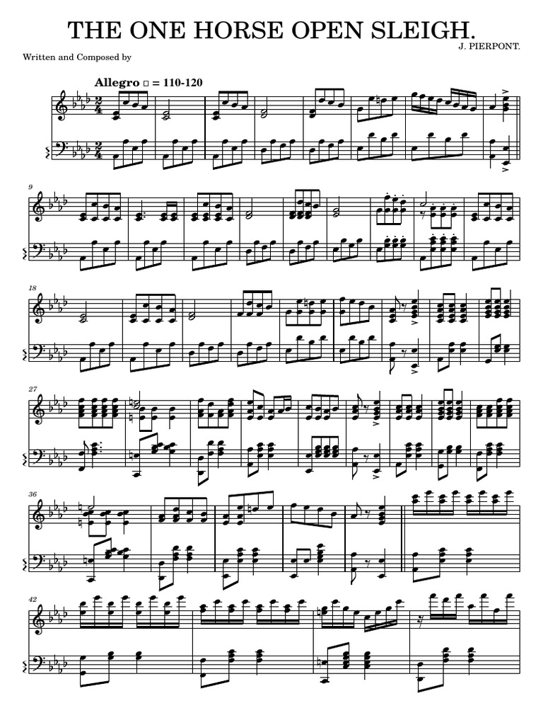 jingle bells piano sheet music free pdf
