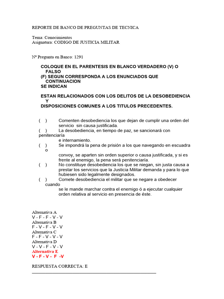 CODIGO DE JUSTICIA MILITAR PDF Sentencia (ley) Castigos