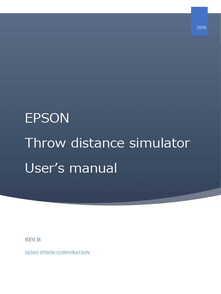 Epson Throw Distance Simulator Manual Download Free PDF Simulation