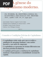 Seminário - A gênese do capitalismo moderno