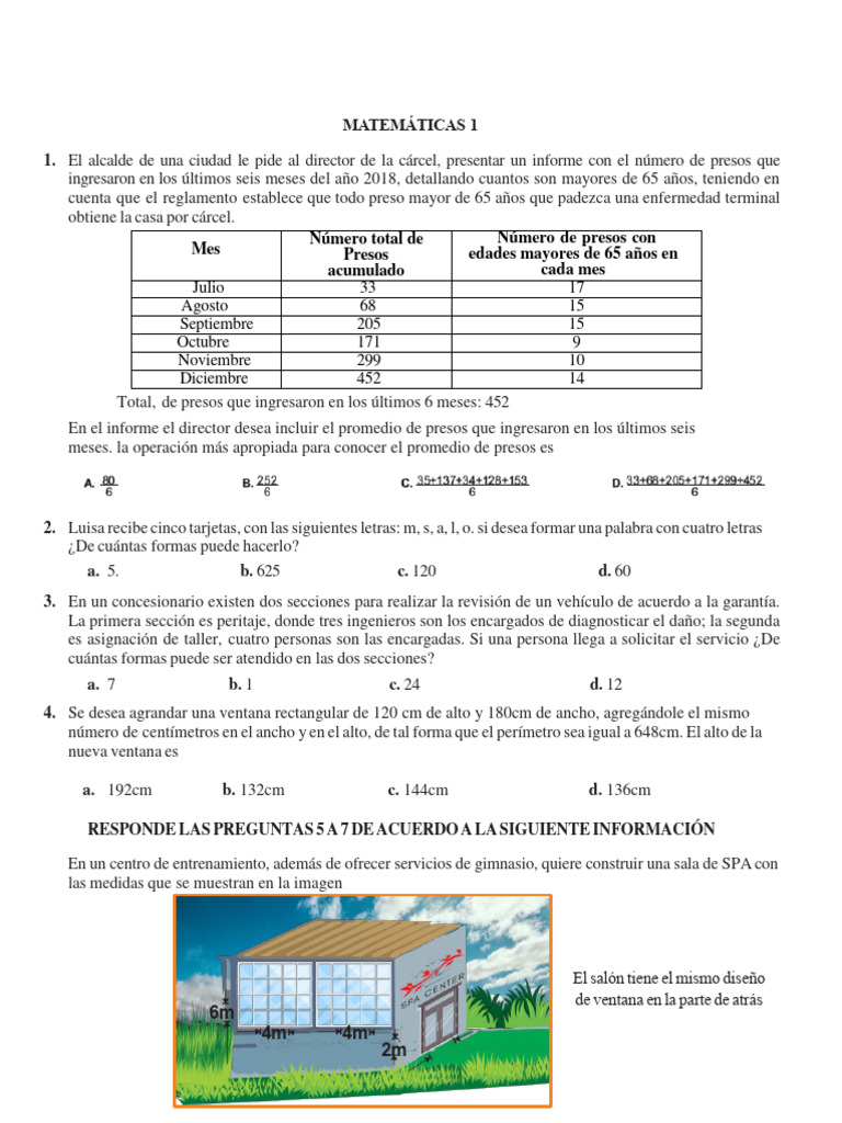 Matemáticas, Simulacro 1 | PDF | Tipo de cambio | Crédito