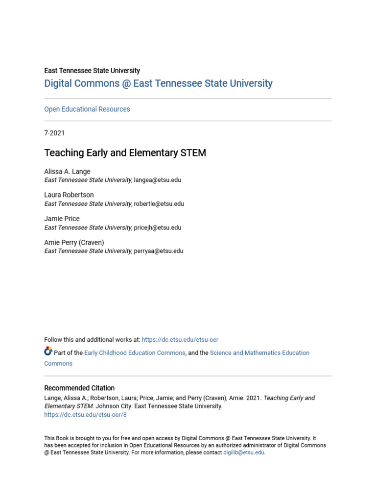 Teaching Early and Elementary STEM | PDF | Science Education | Science