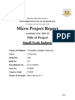 Micro Project Report: Small Scale Industr