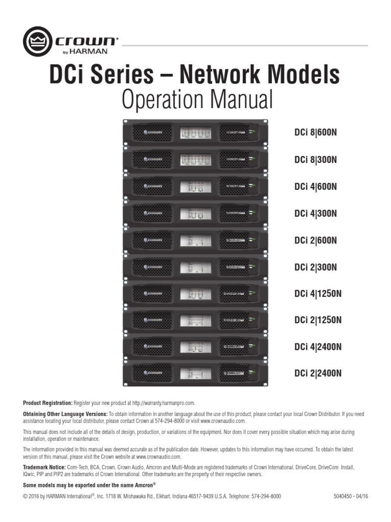 DCi Series Network Input Manual 012616 | PDF | Amplifier | Ip Address