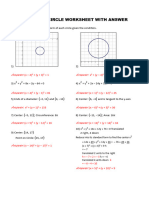 Basic Calculus - Circle Worksheet With Answer