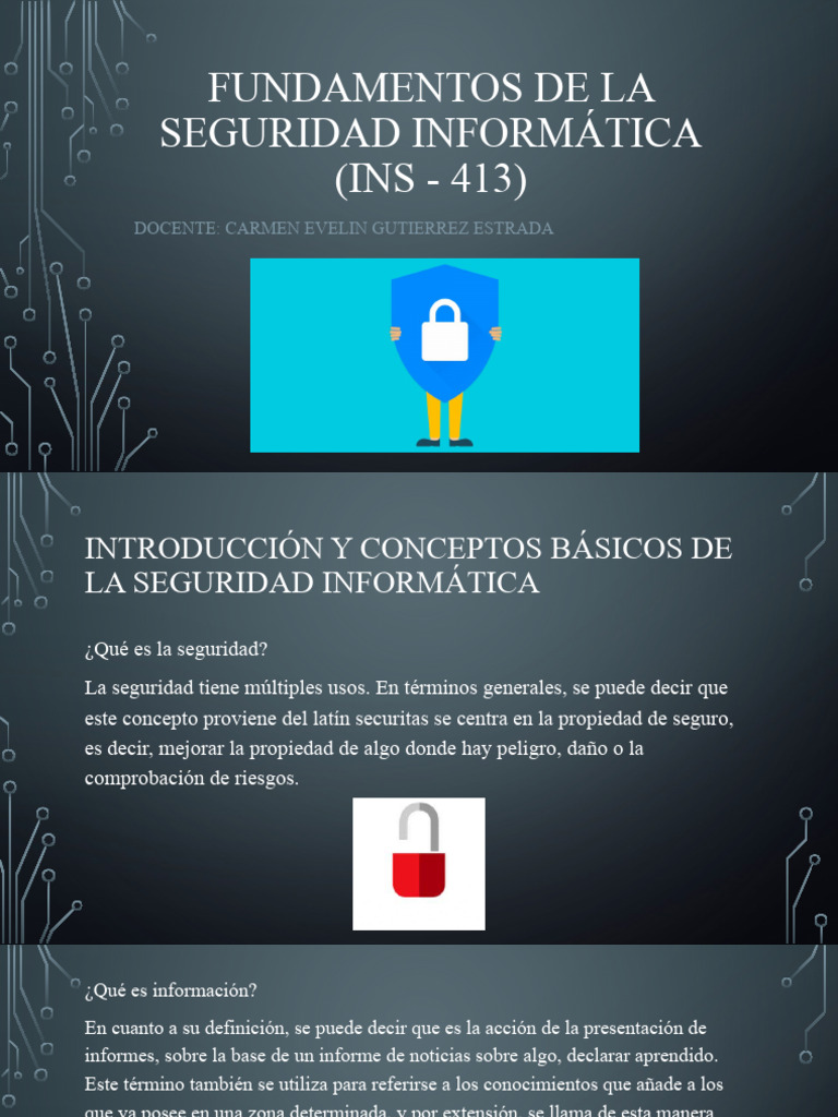 Fundamentos De La Seguridad Informática Pdf Informática Seguridad