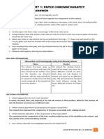 Chemistry - Paper Chromatography Worksheet With Answer