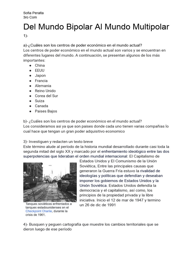Del Mundo Bipolar Al Mundo Multipolar | PDF | Polaridad (Relaciones ...