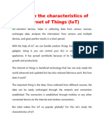 Characteristics of Internet of Things (IoT)