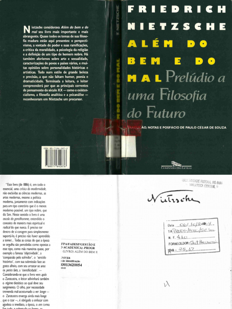 Friedrich Nietzsche - Além Do Bem e Do Mal - Prelúdio A Uma Filosofia ...