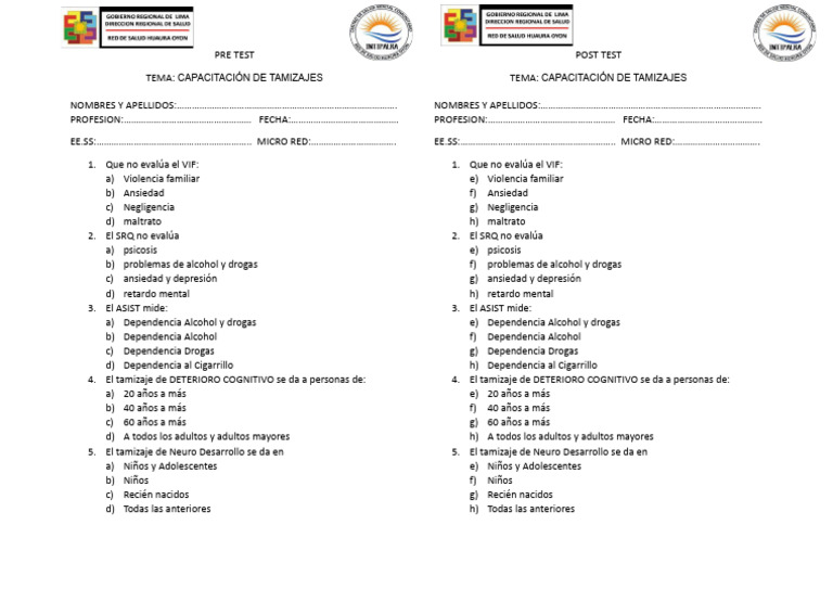 Pre Test Y Post Test